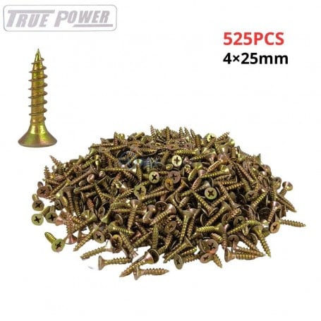 MaBricole | TRUE POWER | Fixation | Vis à bois (+) 4*25mm 1kg 525Pcs TRUE POWER