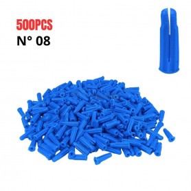 مجموعة دبابيس بلاستيكية لتركيب البراغي في الحائط 500 قطعة رقم 08 500غ باللون الأزرق