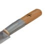 Couteau artisanal avec lame en acier inoxydable et manche en bois avec fixation en fil métallique.