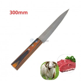 سكين من الفولاذ المقاوم للصدأ بمقبض خشبي طراز ياباني بطول 300 ملم