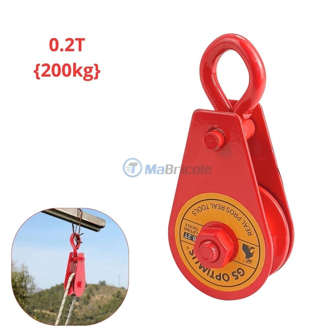Lot De 2 Poulies Pivotantes En Nylon Pour Bateau - Capacité 460 Kg, Pour Corde 10 Mm - Marine, Gréement - 5