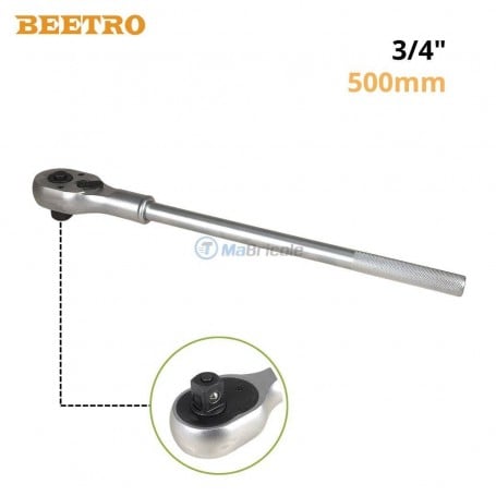 MaBricole | BEETRO | Clé et douille | Clé à cliquet 3/4" (19mm) longueur 500mm CR-V+Cr-Mo BEETRO | TC0788