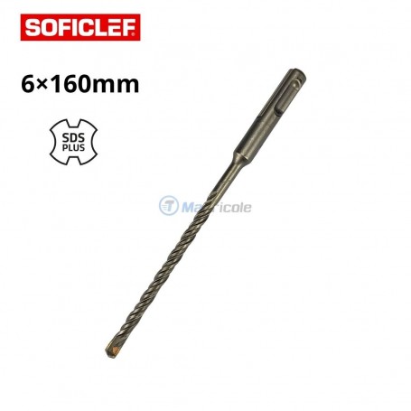 MaBricole | SOFICLEF | Pour perforateurs et marteau piqueur | Mèche à béton SDS-Plus 6 x 160 mm SOFICLEF | SDS-6/160