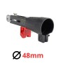 Convertisseur de perceuse électrique pour chaîne à vis, diamètre 48 mm, vue côté ouverture et support rouge