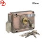 قفل سحب 120×85 مم مزوّد بزر لغلق الباب يدويًا من الداخل وخمس مفاتيح مطلي بالبرونز أش دي