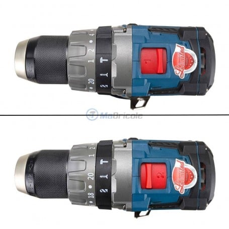 Visseuse Sans Fil 21V Avec 2 Batteries - Perceuse à Percussion 3 Fonctions + Kit 61 Accessoires