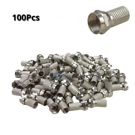 MaBricole | | Accessoires d'électricité | Jeu de connecteurs F pour câble coaxial 100Pcs