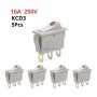 MaBricole | | Interrupteur et prise | Lot de 5 interrupteurs à bascule gris modèle KCD3 16A 250V AC avec petite lumière rouge intégrée