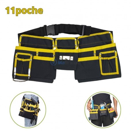 MaBricole | | Sac porte-outils | Ceinture à outils 11 poches 1 emplacements avec une sangle réglable