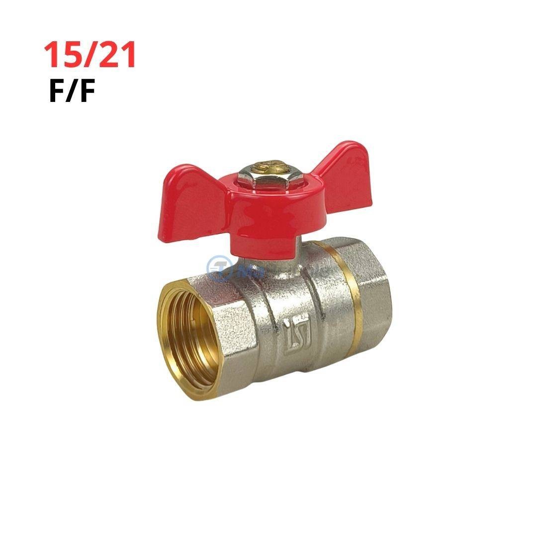 Vanne à Bille 22mm Alésage Complet - Poignée Rouge/Bleue - Approuvé WRAS