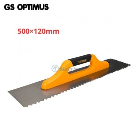 Truelle à plâtrer, Lisseuse 120×500mm à dents 6 × 6mm GS OPTIMUS | GS-120500-66