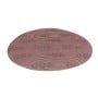 Disque abrasif maillé rond de couleur rouge brique pour ponçage du métal, bois et PVC.
