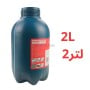 Réservoir bleu de pulvérisateur à pression avec étiquette rouge indiquant 2 litres