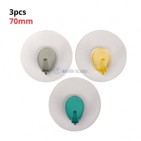 ثلاث خطافات الحائط اللاصقة المصنوعة من البلاستيك تتحمل وزنًا يصل إلى 5 كغ