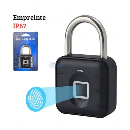MaBricole | | Serrures et verrous | Cadenas à empreinte digitale antivol remplaçable IP67 étanche 45×45×20 mm
