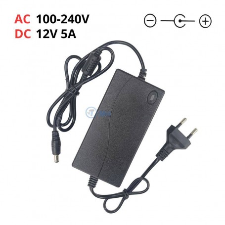 محول تيار متردد/تيار مستمر، محول طاقة تيار متردد 100-240 فولت - تيار مستمر 12 فولت 5 أمبير