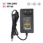 Adaptateur secteur noir AC 100-240V à DC 5V 5A avec prise et câble intégré