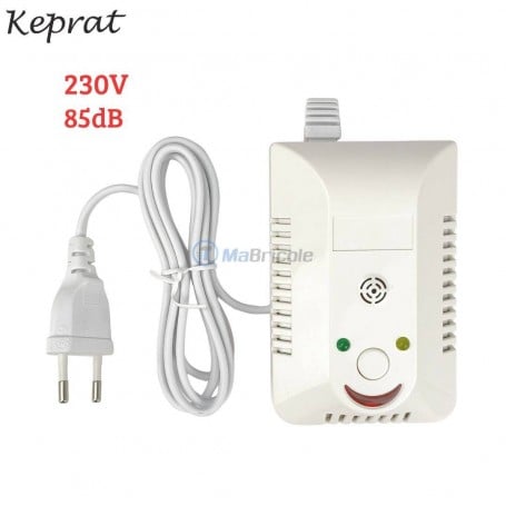 MaBricole | KEPRAT | Accessoires d'électricité | Détecteur de monoxyde de carbone 230V Alarme 85 dB KEPRAT