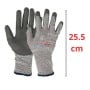 Paire de gants de protection gris clair avec paume noire, taille 25,5 cm, tricot polycoton et paume enduite PU