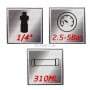 Trois icônes indiquant la taille 1/4", la pression 2.5-5 bar, et la capacité 310 ml.