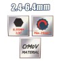 Illustration des caractéristiques de l'adaptateur rivet aveugle, embout 6,35 mm, vitesse max 20 tr/min, matériau CRMOV