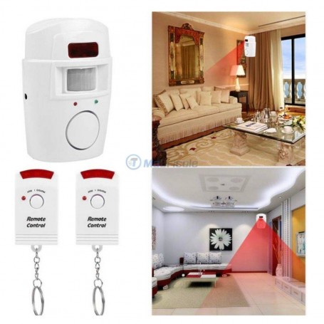 MaBricole | | Accessoires d'électricité | Alarme infrarouge télécommandée 105 dB portée de détection 8 m / 105° avec 2 télécommandes | AI-105DB