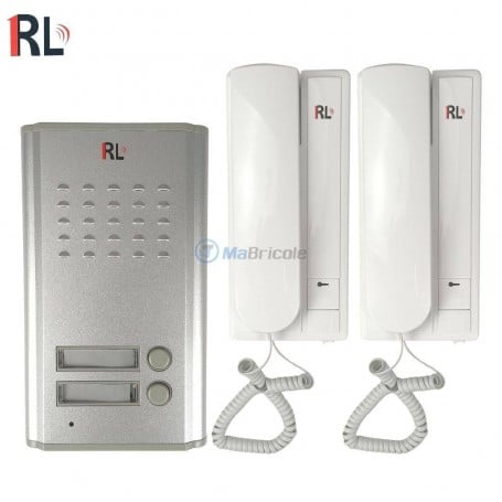 إنترفون صوتي بسلكين وحدة خارجية مع زري نداء + سماعتين داخليتين | RL-3208AA
