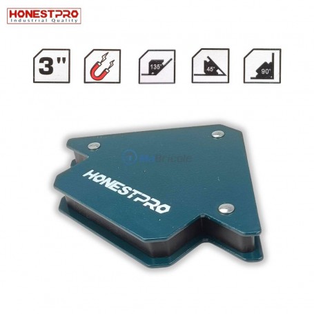 MaBricole | HONESTPRO | Fixation | Aimant de soudage magnétique 3", Positionneur multifonction angles 45°/90°/135° HONESTPRO | YAH0611