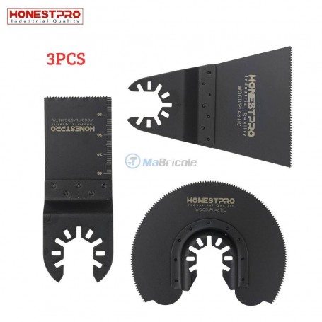 طقم 3 شفرات لأداة متعددة الوظائف بأشكال متنوعة للخشب والبلاستيك هوناست برو | YAG2021