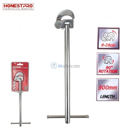 مفتاح حوض 8-28 مم طول 300 مم دوران 90° مصنوع من الفولاذ الكربوني هوناستبرو | YAS0570