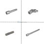 Quatre variantes de douilles et embouts en chrome-vanadium présentées sur fond blanc.