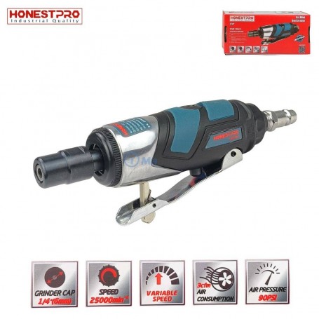 Meuleuse droite pneumatique 3/6 mm entrée d’air 3/8" 90 PSI HONESTPRO | YAE1063