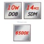 MaBricole | HONESTPRO | Lampe portative | Projecteur portatif LED 10W 14 puces SMD 6500K HONESTPRO | YAE4021