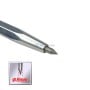 Stylo coupe verre avec pointe en carbure de tungstène, diamètre 8 mm, finition métallique.