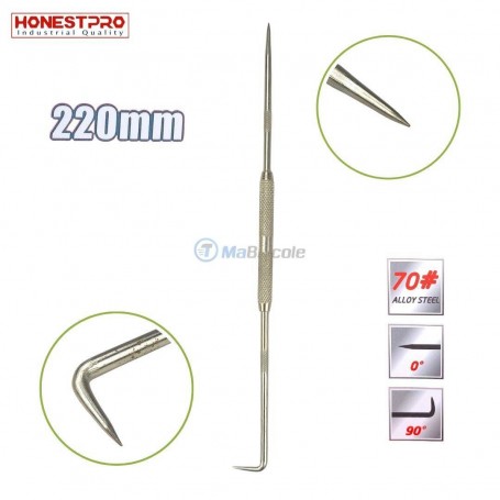 مخطاط مع خطاف طول 220 مم زوايا 0°/90° من الفولاذ السبائكي 70 هوناست برو | YAF0455