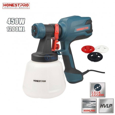 مسدس طلاء كهربائي 450 واط فوهات Φ1.5/1.8/2.2/2.6 مم خزان 1200 مل هوناست برو | YAE1113