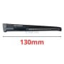 Cutteur utilitaire métallique noir avec lame dentelée, mesure 130 mm de long.