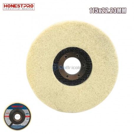 MaBricole | HONESTPRO | Pour meuleuse | Disque de polissage plat en feutre 115×22.23 mm HONESTPRO | YAG1053