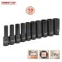 MaBricole | HONESTPRO | Clé et douille | Douilles à chocs 10-12-13-14-15-17-19-21-22-24mm longueur 78mm 1/2" en Cr-V 10pcs HONESTRPO | YAD1225