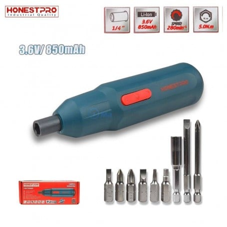 MaBricole | HONESTPRO | Visseuse et tournevis électrique | Tournevis électrique sans fil 3.6V Batterie li-ion 850mAh couple max 5.0N.m 280tr/min HONESTPRO | YAE6201