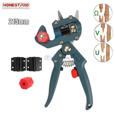 MaBricole | HONESTPRO | Outils de jardin | Sécateur de greffage, Outils de greffe d'arbres 215mm avec trois lames HONESTPRO | YCA0051