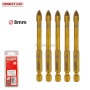 طقم 5 لقم حفر قطر 8مم طول 82مم للسيراميك ساق 6.35مم برأس من كربيد التنجستن هوناست برو | YAT1193