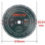 قرص ماسي متعدد الوظائف 230×1.6×22.23 مم للخرسانة المعدن الرخام السيراميك و بي في سي هوناست برو | YAG0336