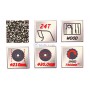 Icônes descriptives du disque de coupe pour bois avec dimensions et vitesse maximale