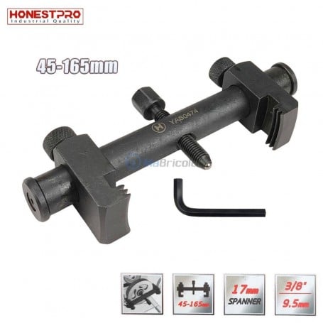 Extracteur pour poulie à nervures de 45 à 165 mm avec clé de 17 mm et prise 3/8 pouces