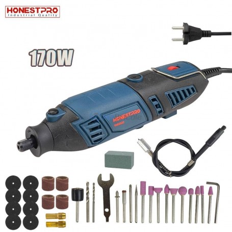 مجموعة متكونة من أداة دوارة 170 واط بمنظم سرعة مع الملحقات الخاصة بها 40 قطعة وحقيبة هوناستبرو | YAE0533