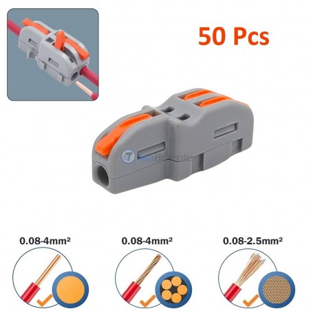 MaBricole | | Accessoires d'électricité | Lots de 50 Connecteurs électrique rapide 1*2pins 32A 0,08-4mm² (AWG28-12) | F12-50P