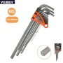 MaBricole | VEIBER® | Clé et douille | Clé Allen, Jeu de clés hexagonales longues 1.5mm-10mm en Cr-V 9 pièces VEIBER | C9A-8306-L