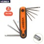 MaBricole | VEIBER® | Clé et douille | Clé étoile, Jeu de clés Torx pliantes T9-T40 en chrome-vanadium (Cr-V) 8 pièces VEIBER