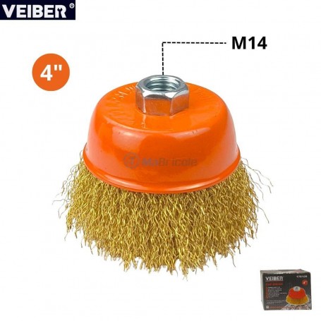 فرشاة سلكية على شكل كوب 4“ بسن لولبي أم 14 فايبر | 176109